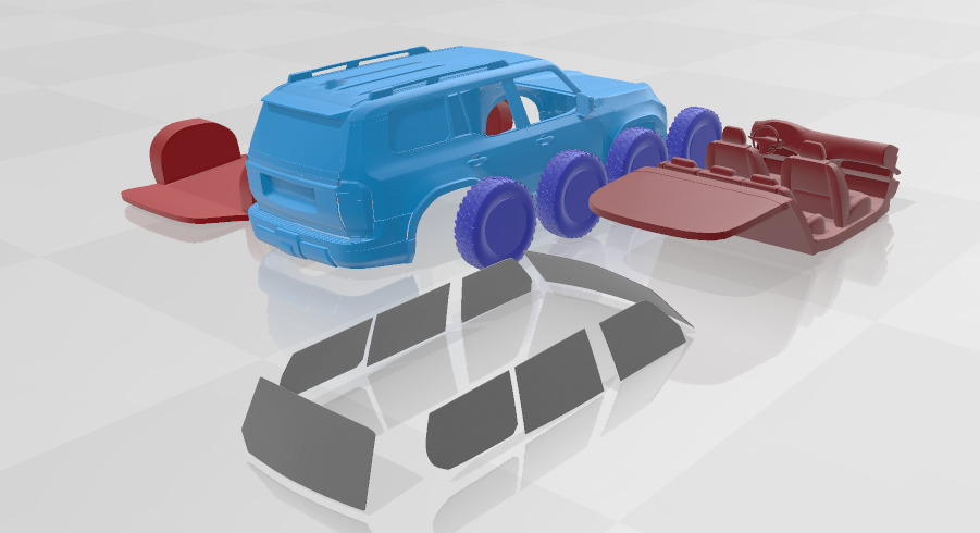 Lexus GX Overtrail 2024 - Separate Parts STL Model 3D print model_5