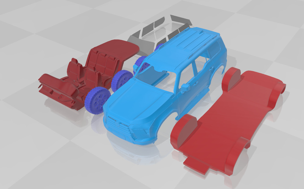 Lexus GX Overtrail 2024 - Separate Parts STL Model 3D print model_1