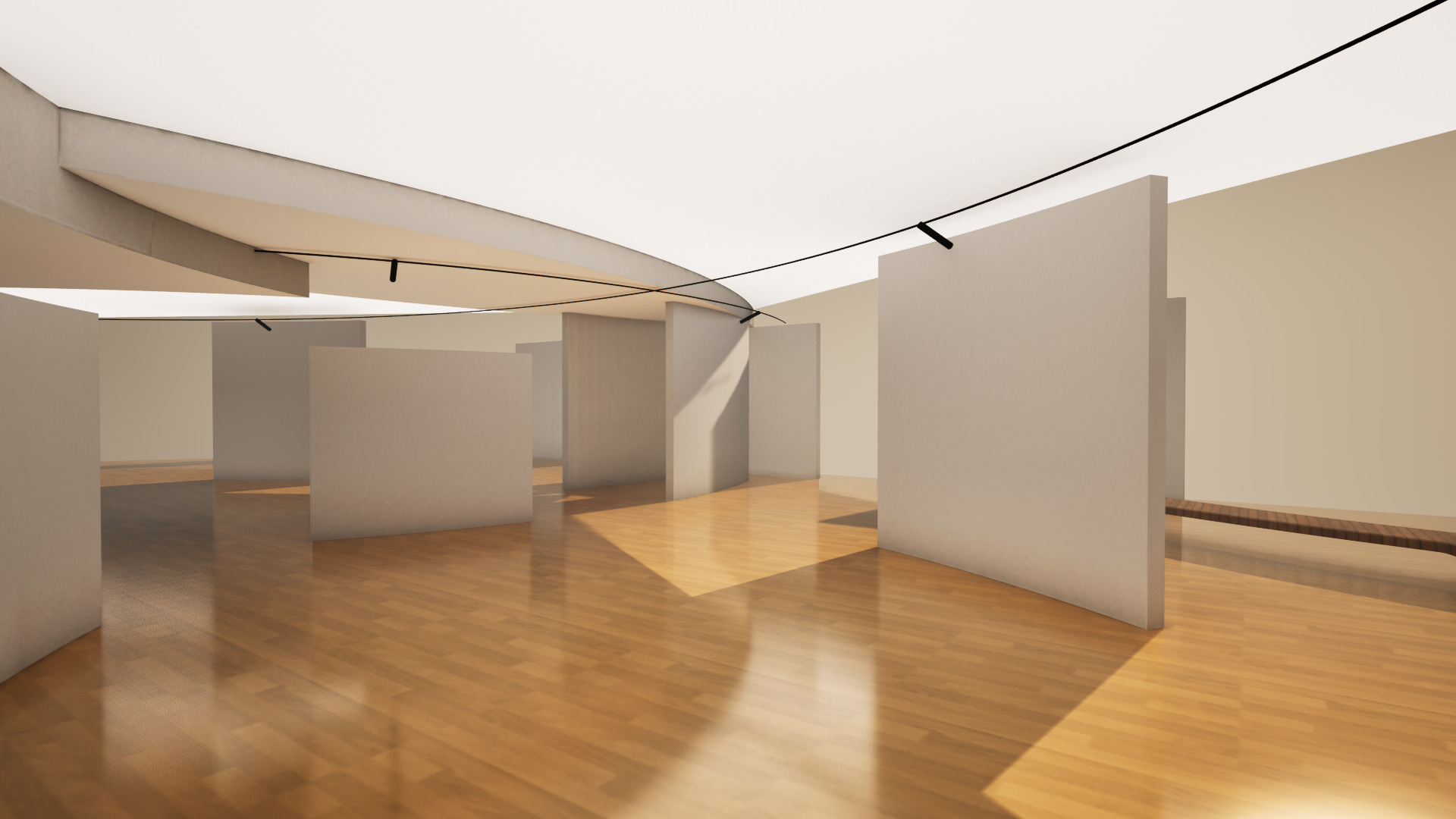  VR Art Gallery 18 baked 3D model_3