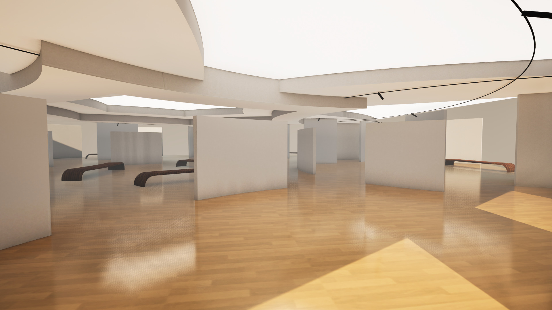  VR Art Gallery 18 baked 3D model_4