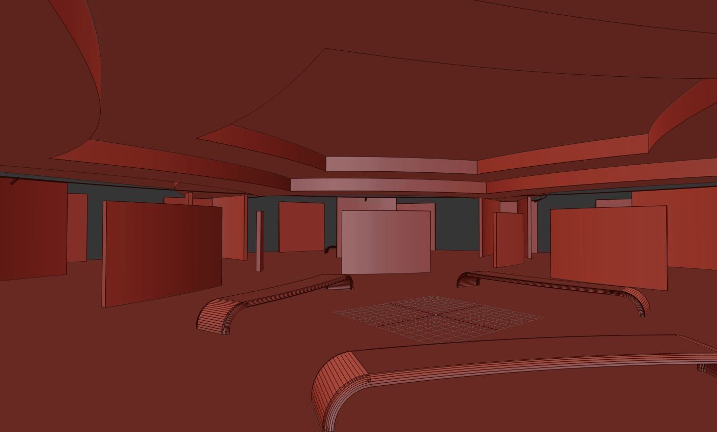  VR Art Gallery 18 baked 3D model_5