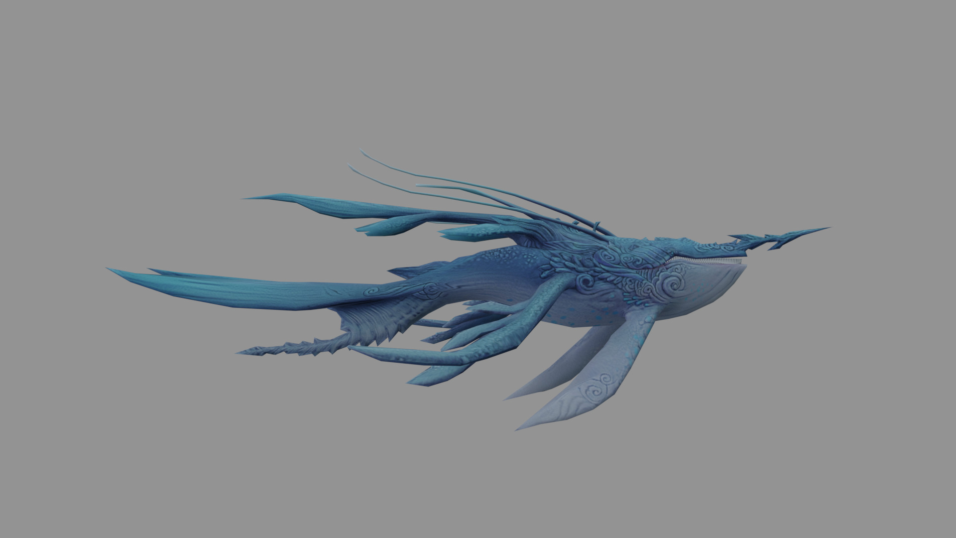 KiWhale fantasy Low Poly Low-poly 3D model_2