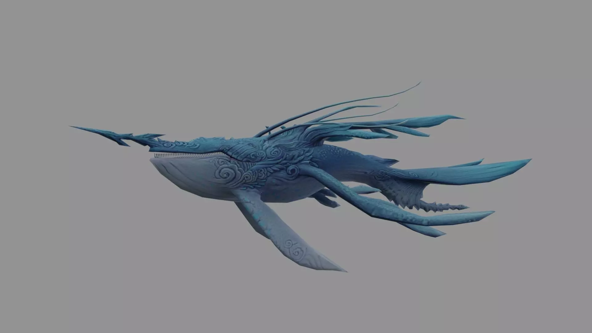 KiWhale fantasy Low Poly Low-poly 3D model_0