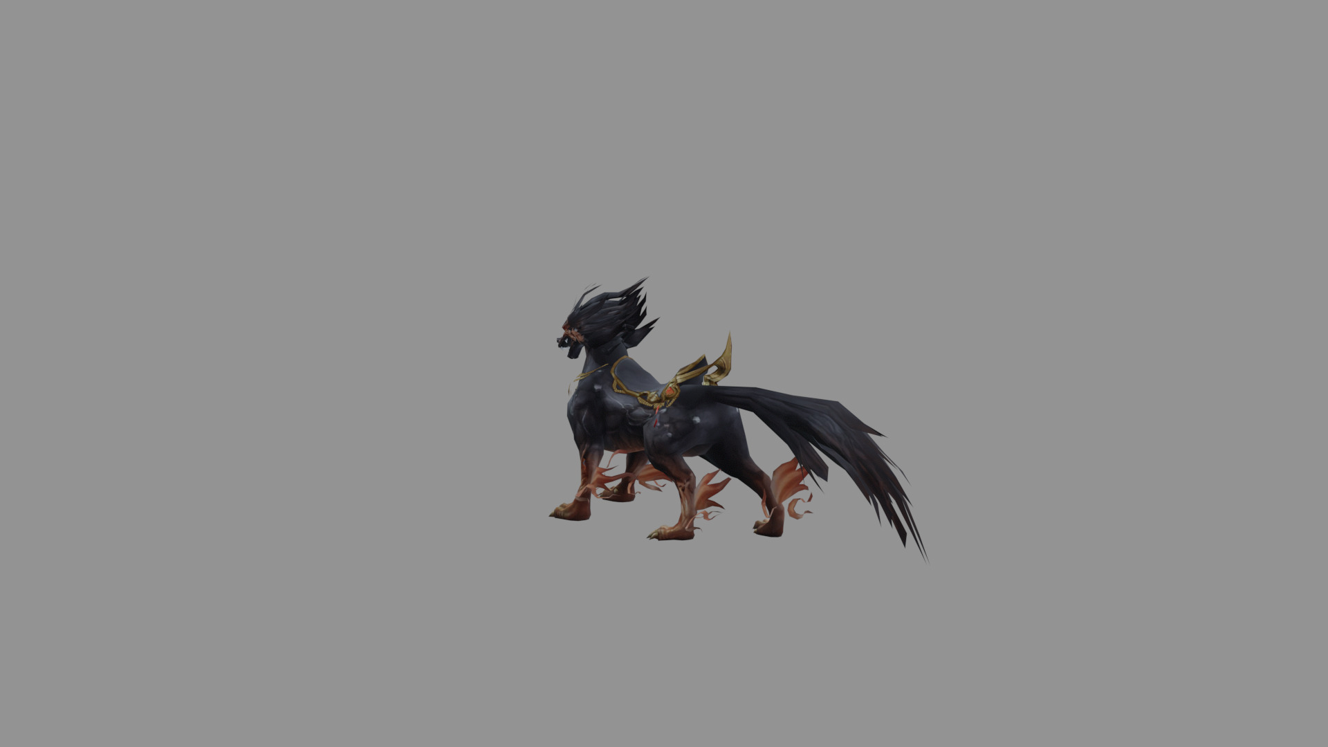 Dragon Wolf Low Poly Low-poly 3D model_5