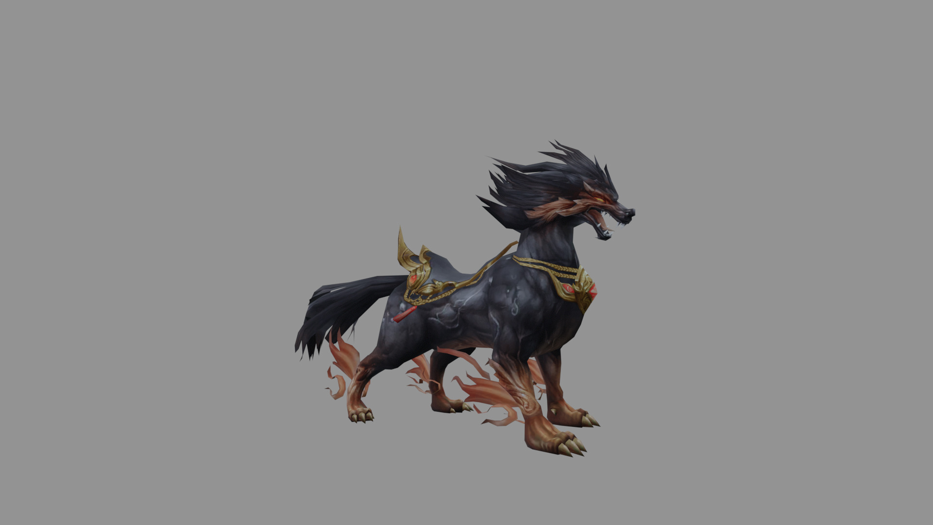 Dragon Wolf Low Poly Low-poly 3D model_1