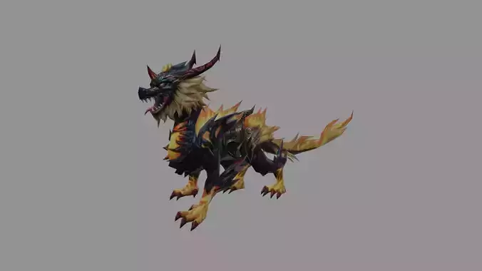 Dragon Flamies Low Poly Low-poly 3D model