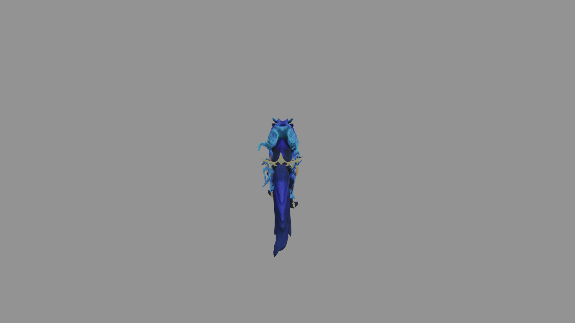 Blue Fire Wolf Low Poly Low-poly 3D model_4