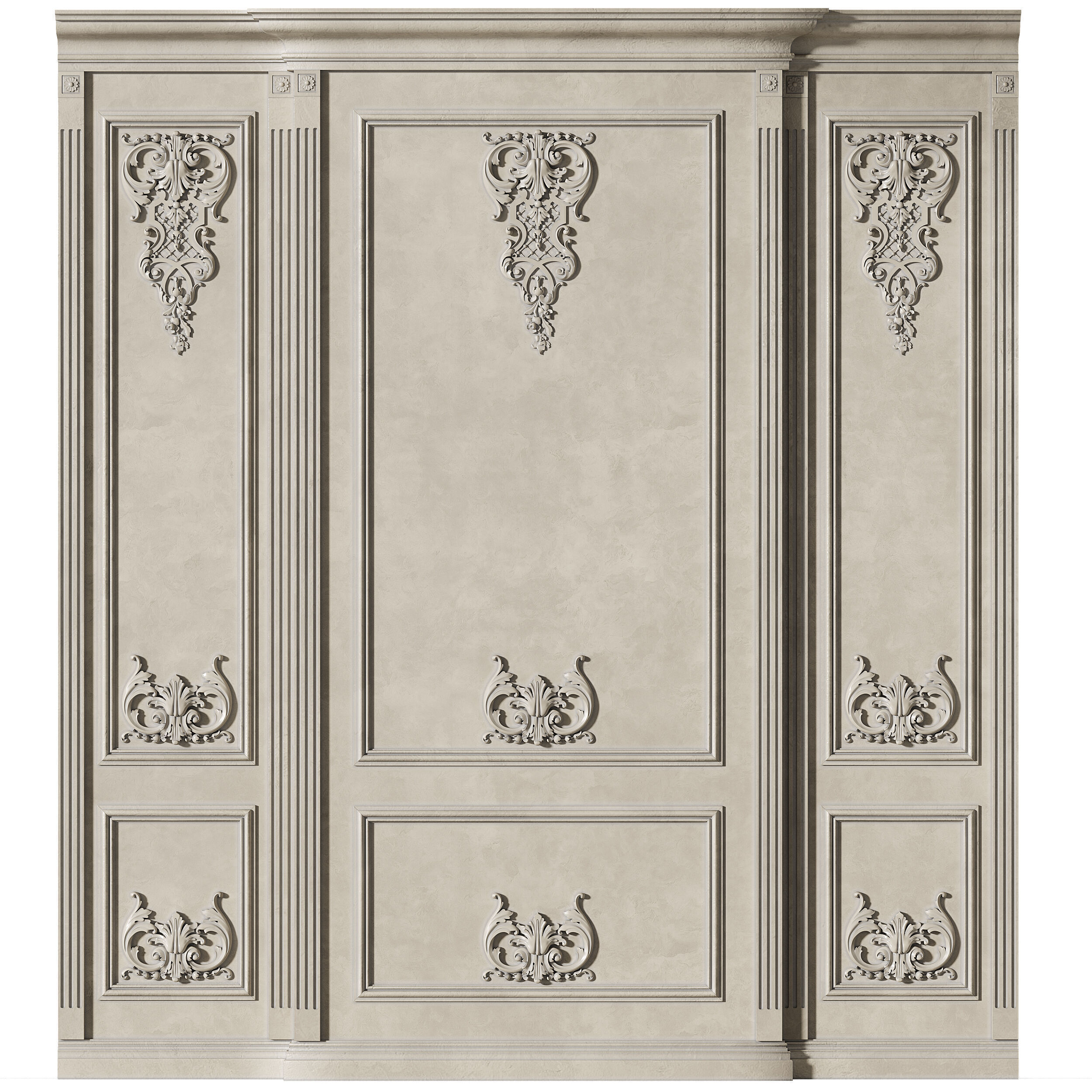 Wall Molding Low-poly 3D model_3