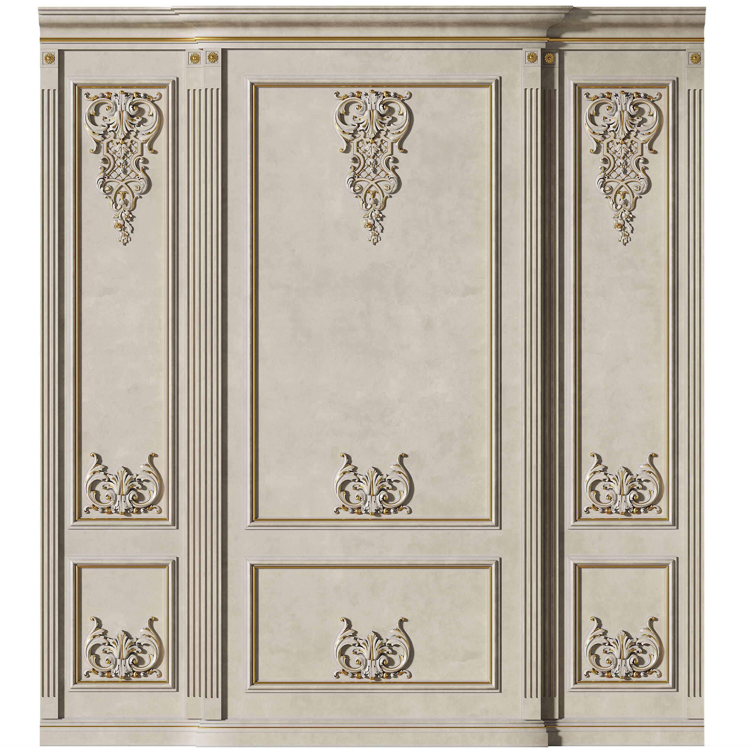 Wall Molding Low-poly 3D model_2