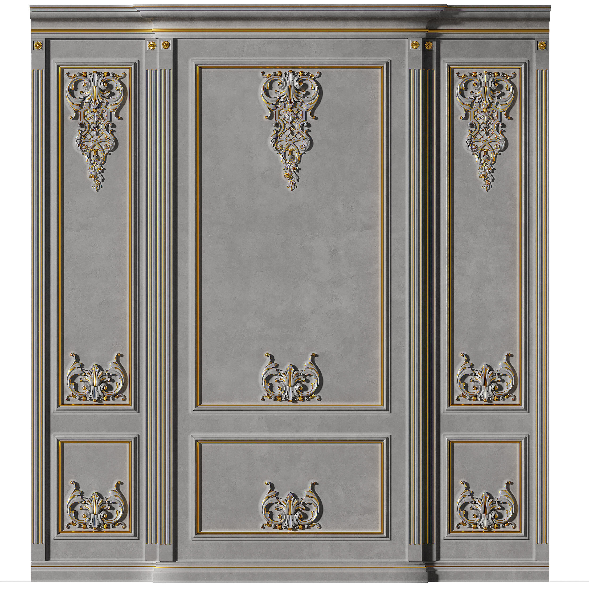 Wall Molding Low-poly 3D model_1