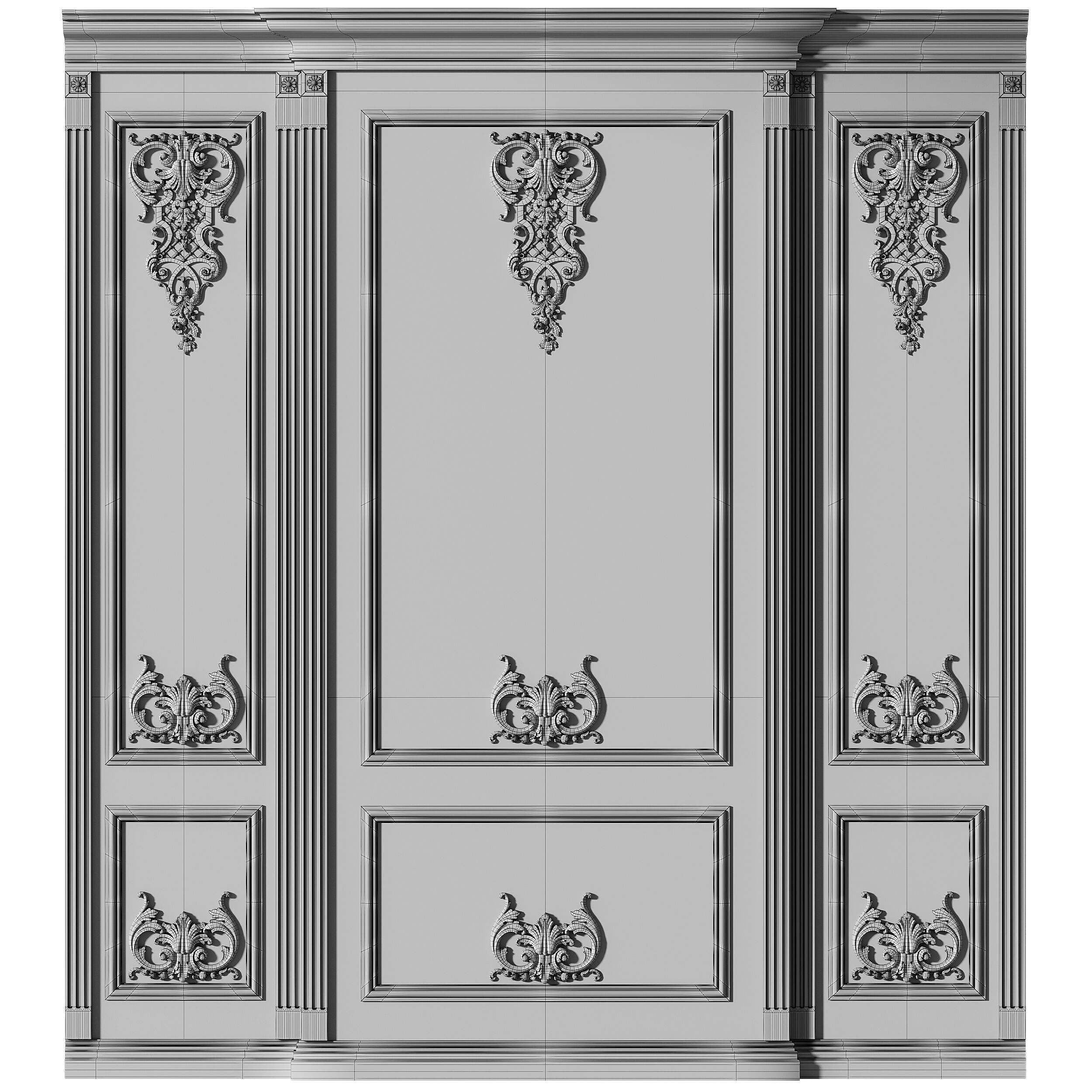 Wall Molding Low-poly 3D model_7