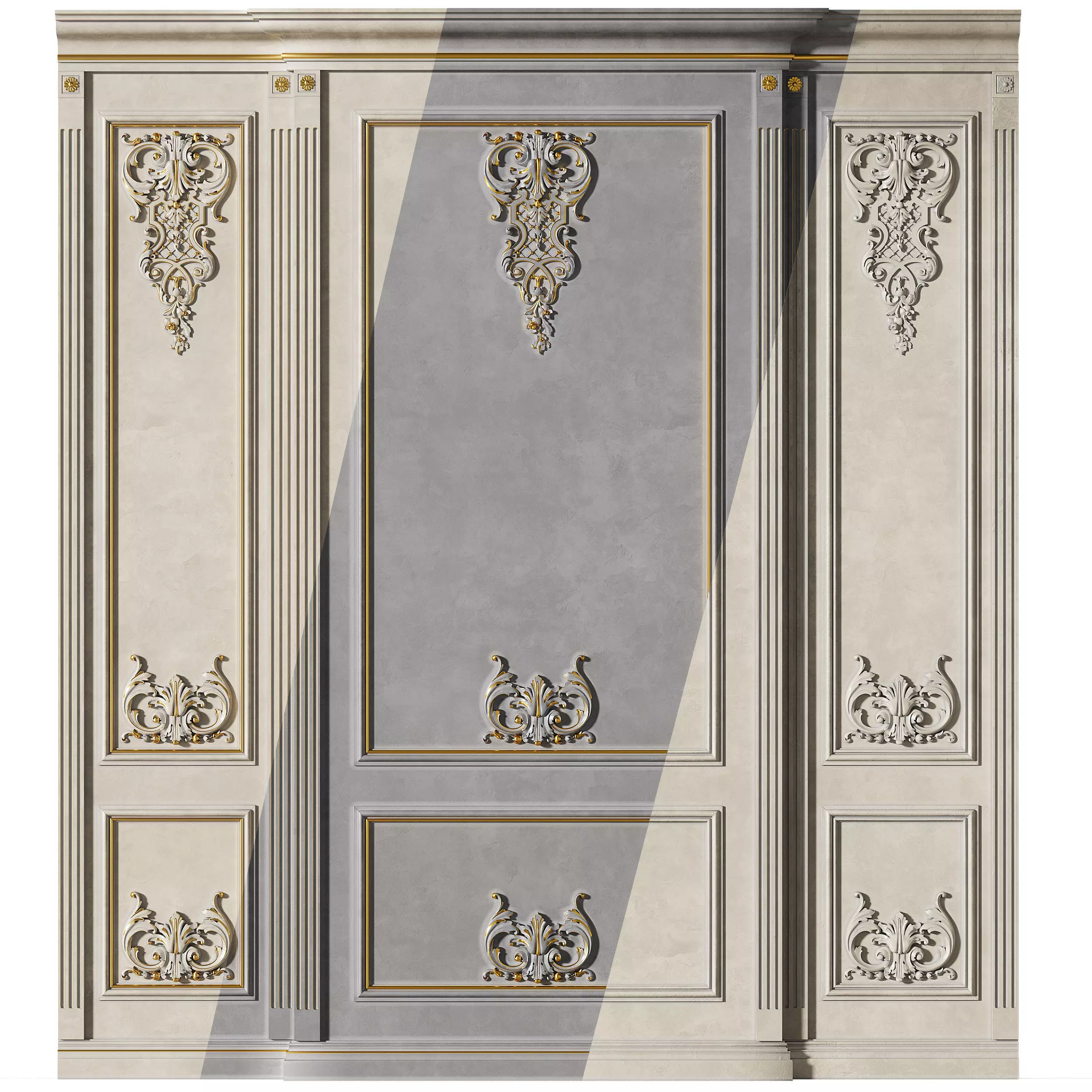 Wall Molding Low-poly 3D model_0