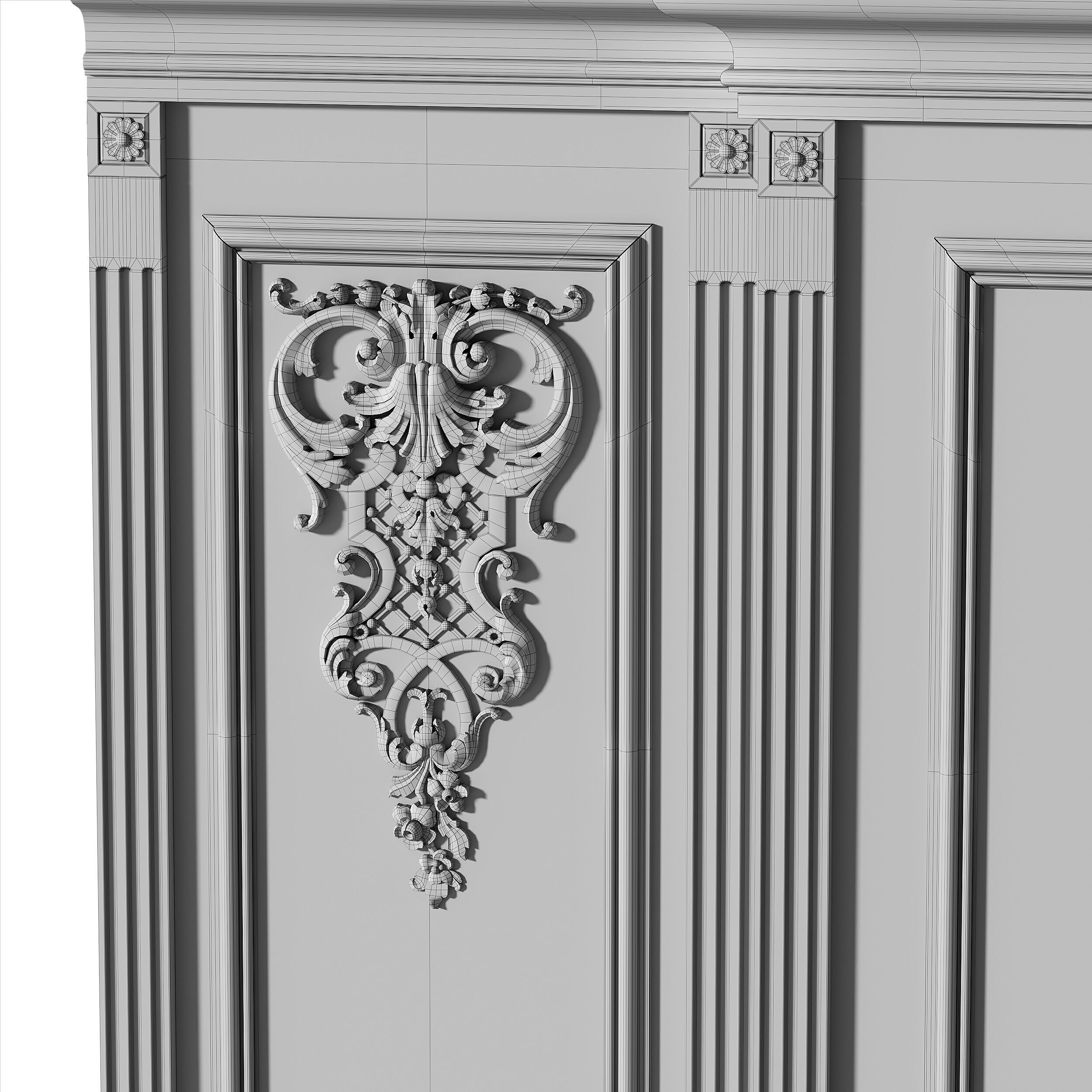 Wall Molding Low-poly 3D model_6