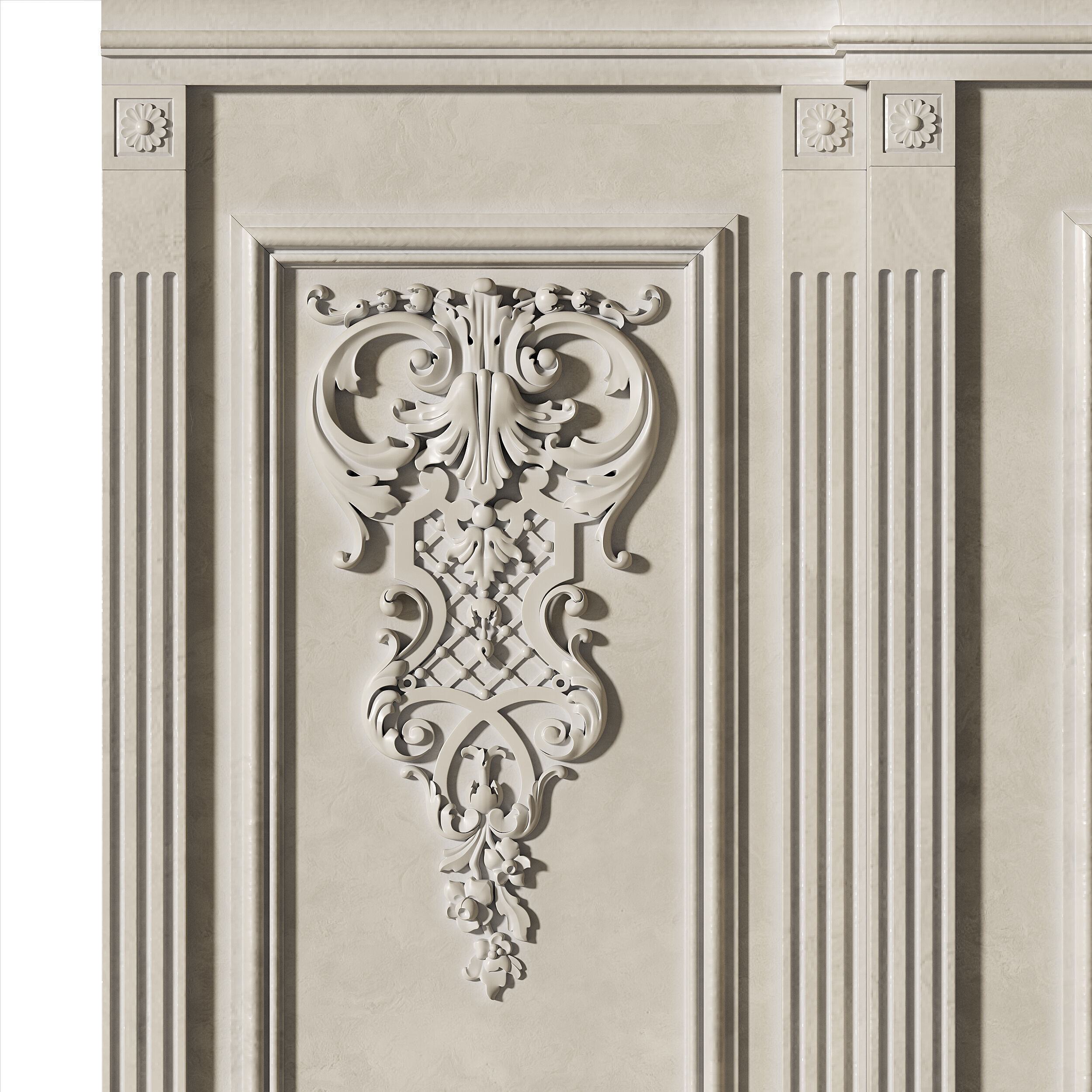 Wall Molding Low-poly 3D model_4