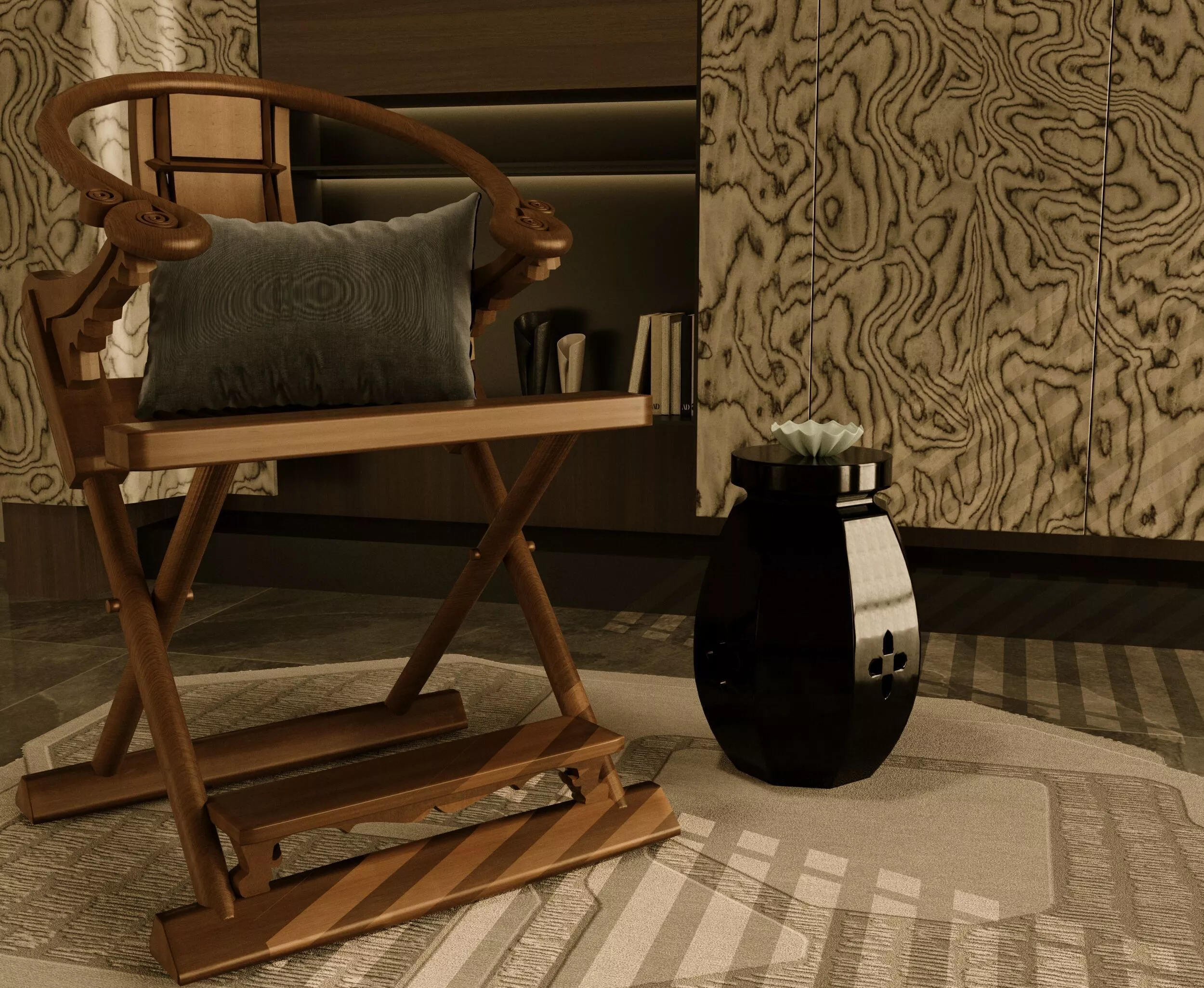 Middle ancient style living room 3D model