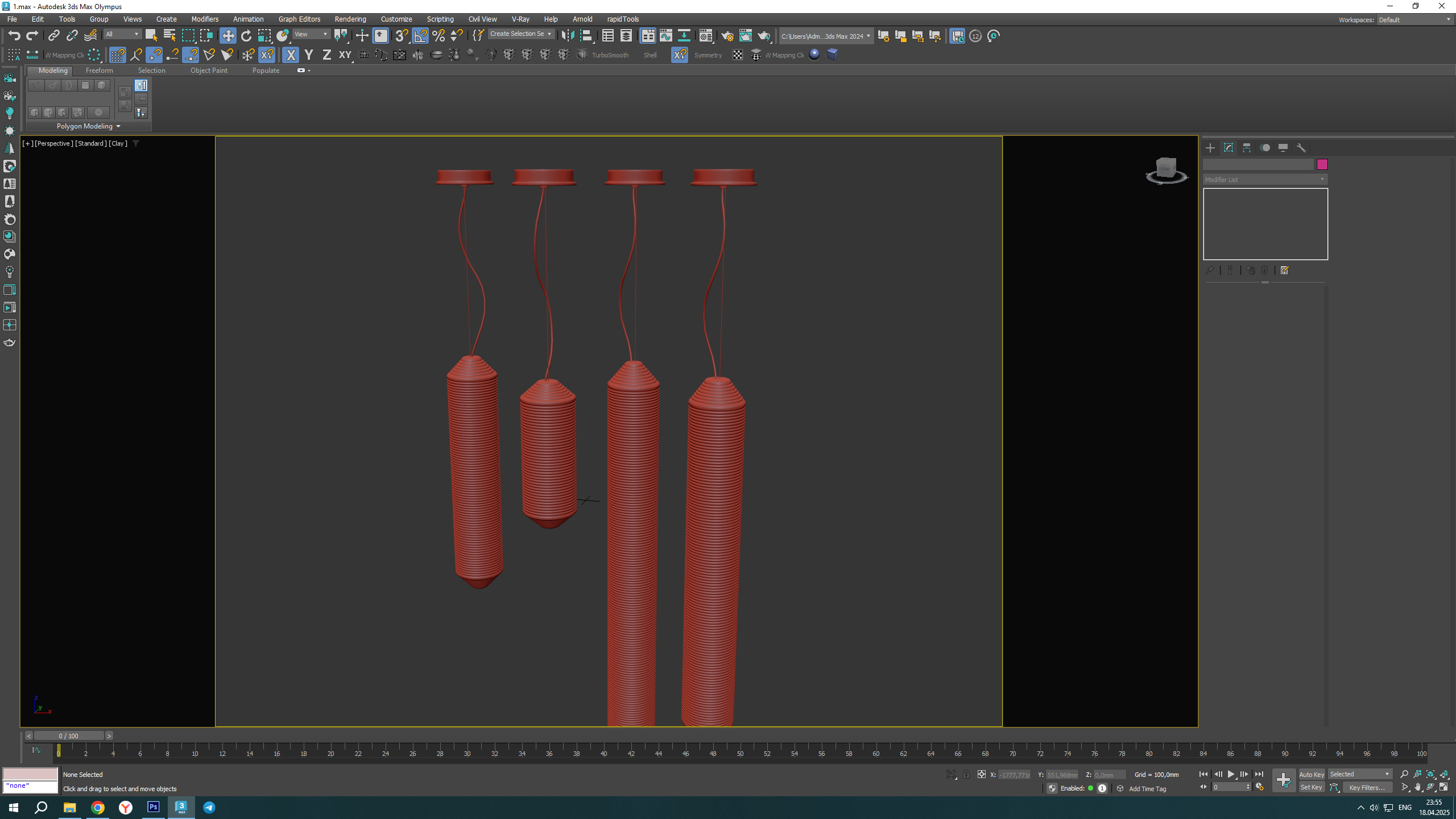 TEKIO VERTICAL Chandelier Low-poly 3D model_8