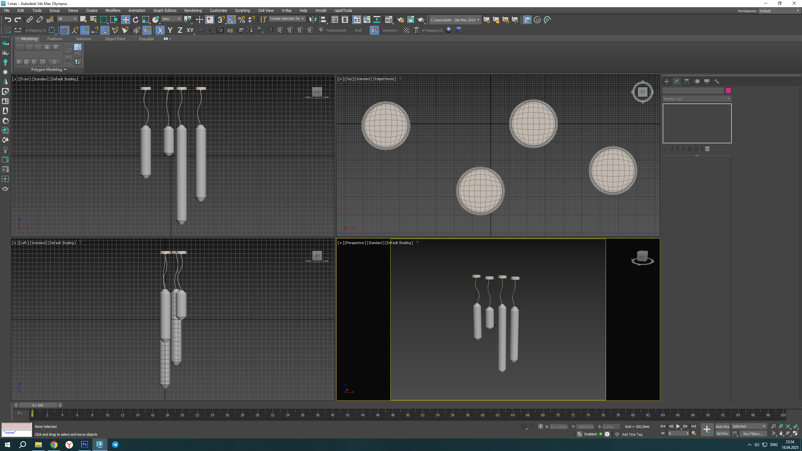 TEKIO VERTICAL Chandelier Low-poly 3D model_3