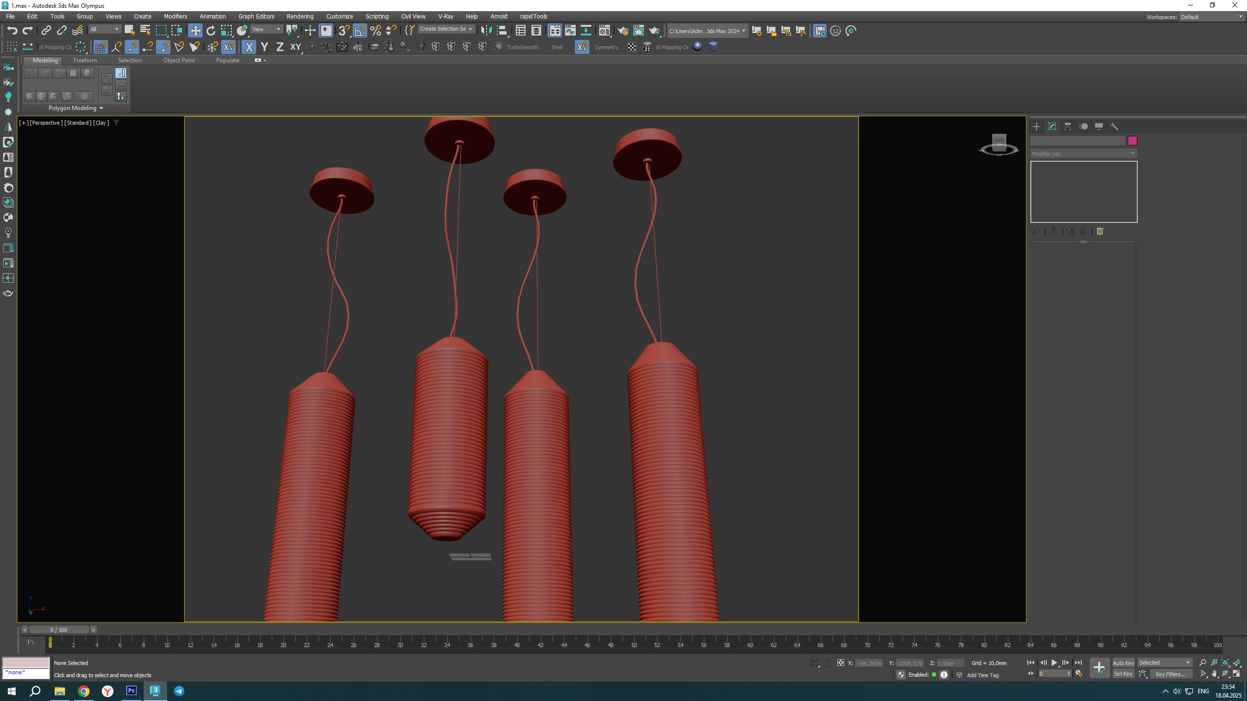 TEKIO VERTICAL Chandelier Low-poly 3D model_7