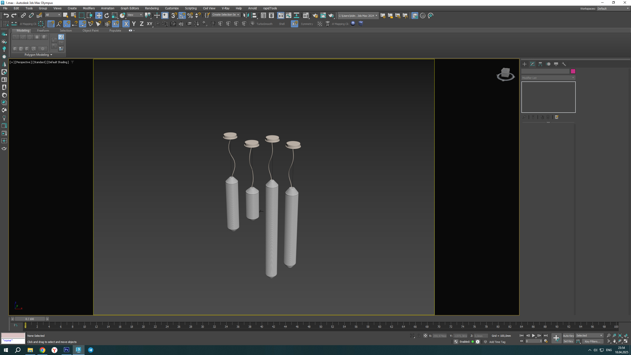 TEKIO VERTICAL Chandelier Low-poly 3D model_4