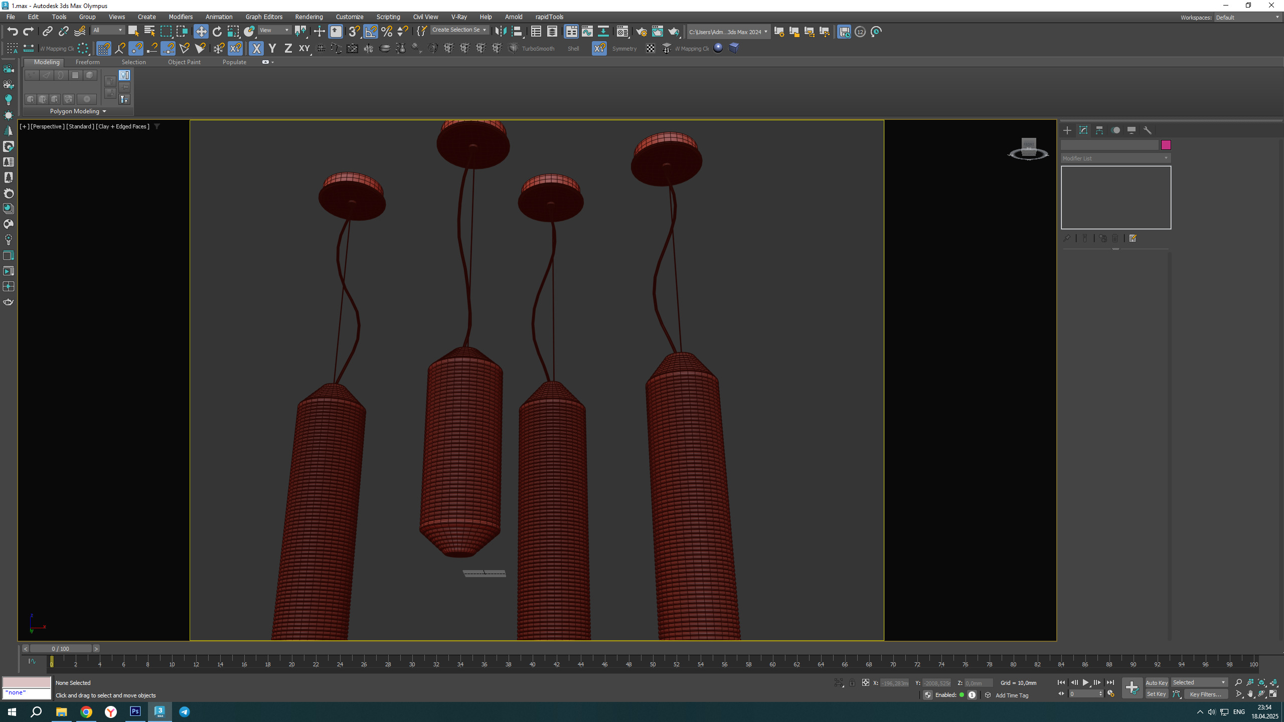 TEKIO VERTICAL Chandelier Low-poly 3D model_6