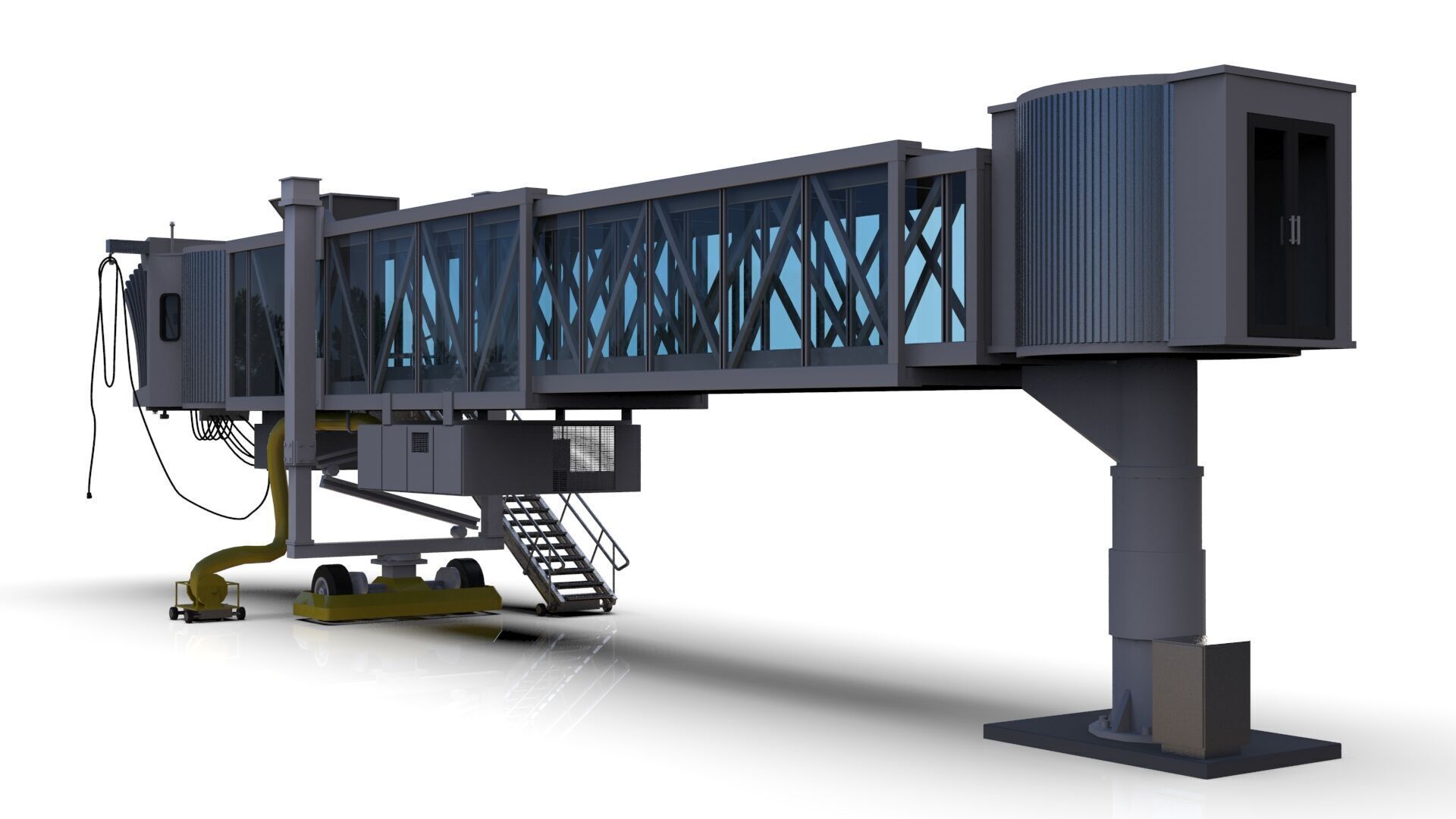 Low Poly Jetway 3D Model Low-poly 3D model_5