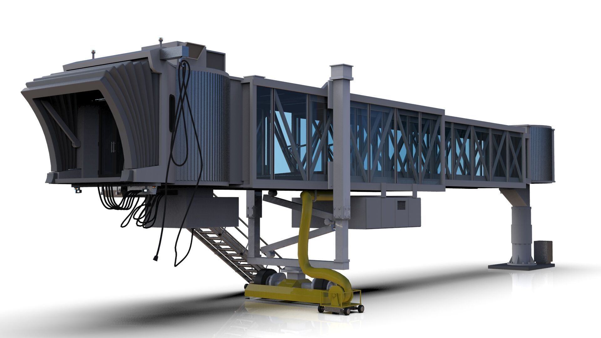 Low Poly Jetway 3D Model Low-poly 3D model_3