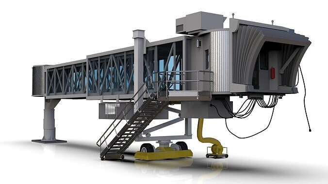 Low Poly Jetway 3D Model  Low-poly 3D model