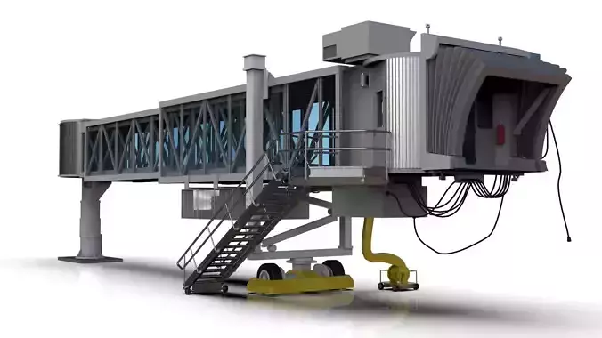 Low Poly Jetway 3D Model  Low-poly 3D model