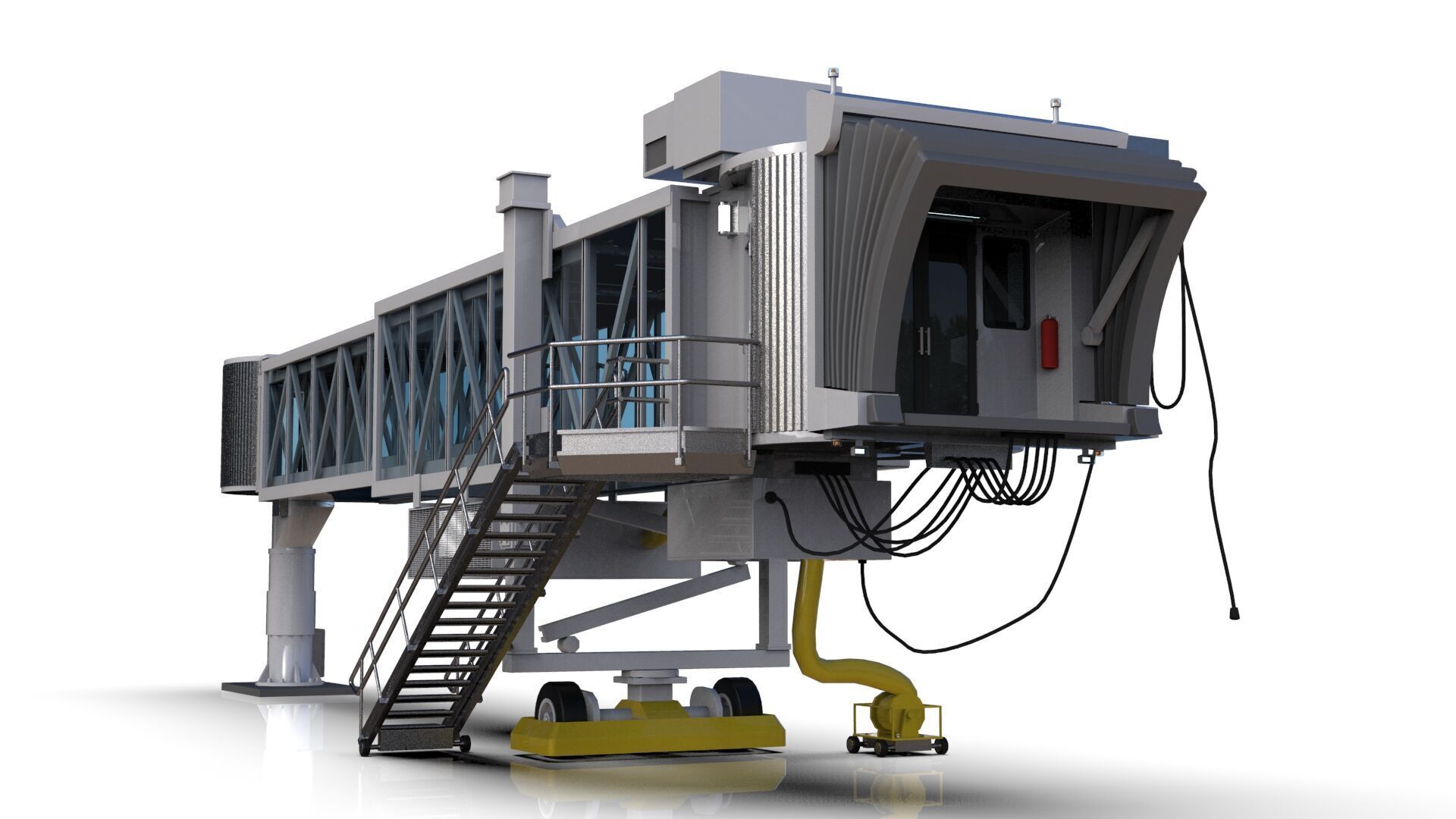 Low Poly Jetway 3D Model Low-poly 3D model_10