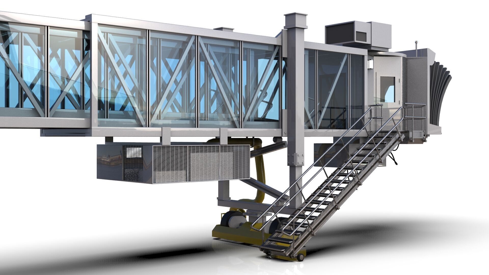 Low Poly Jetway 3D Model Low-poly 3D model_8