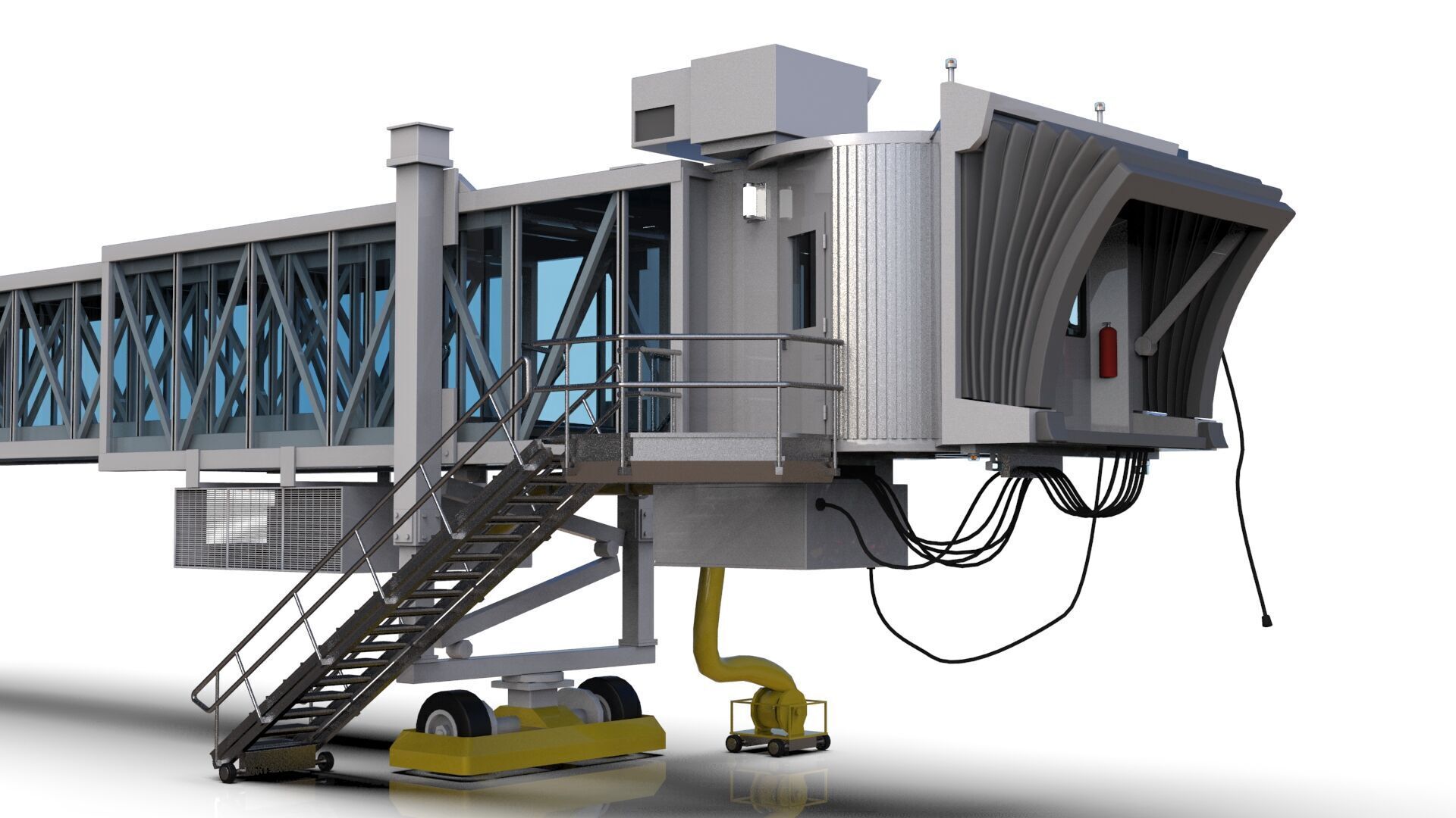 Low Poly Jetway 3D Model Low-poly 3D model_9