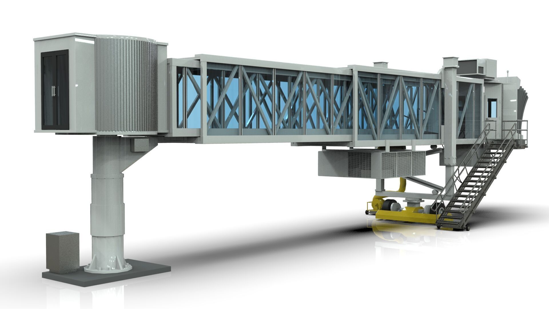 Low Poly Jetway 3D Model Low-poly 3D model_14