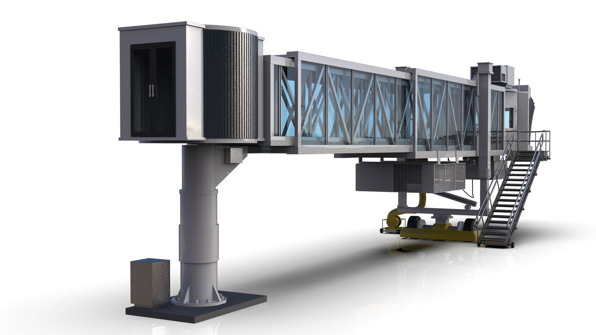 Low Poly Jetway 3D Model Low-poly 3D model_6