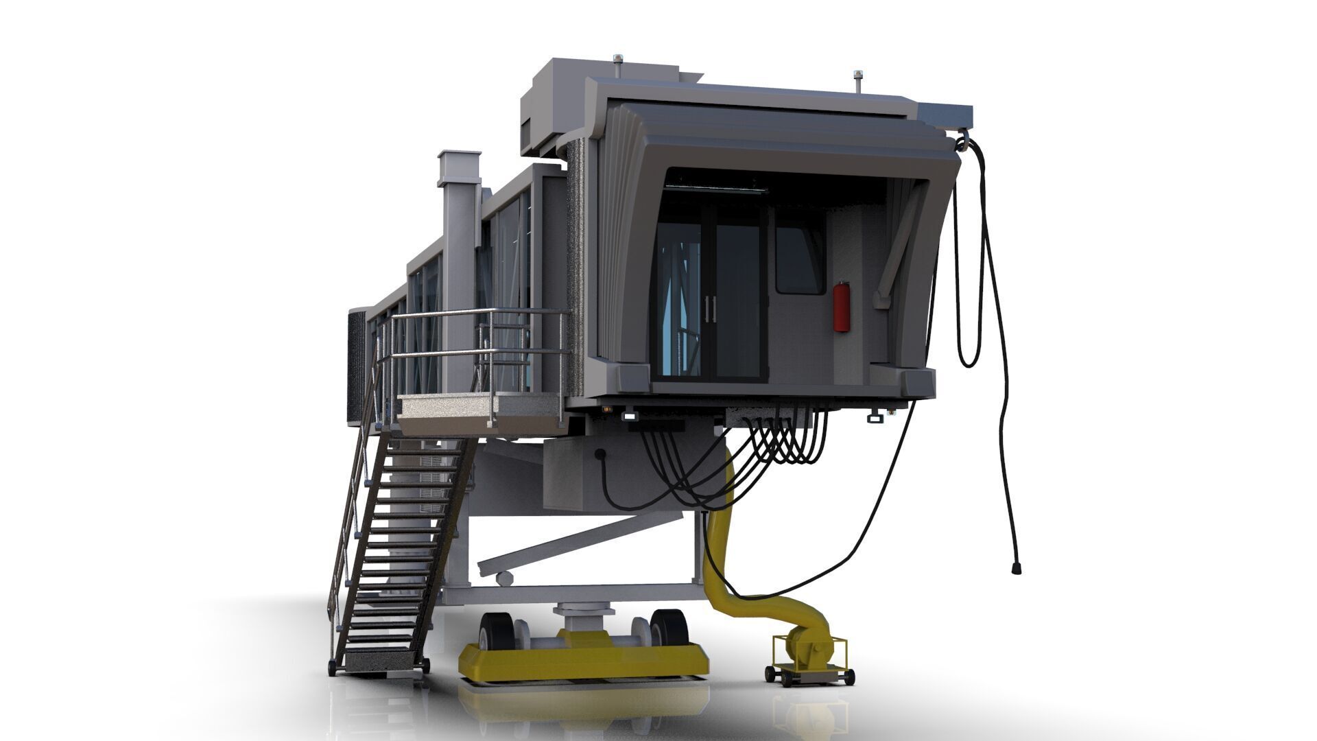 Low Poly Jetway 3D Model Low-poly 3D model_2