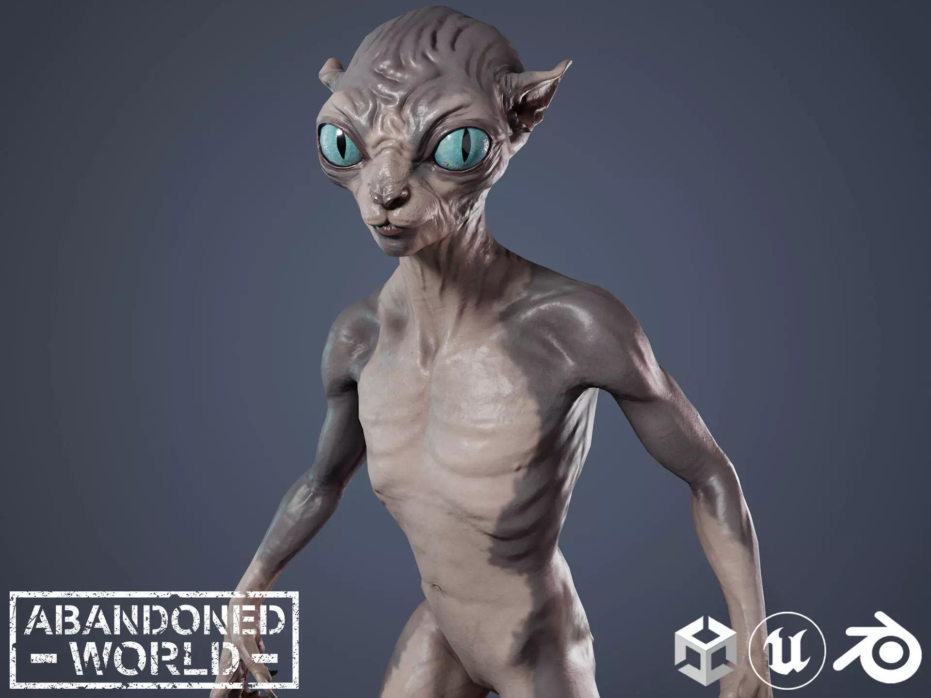 Alien Cat Low-poly 3D model_0