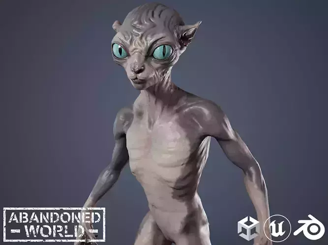 Alien Cat Low-poly 3D model Alien Cat Low-poly 3D model