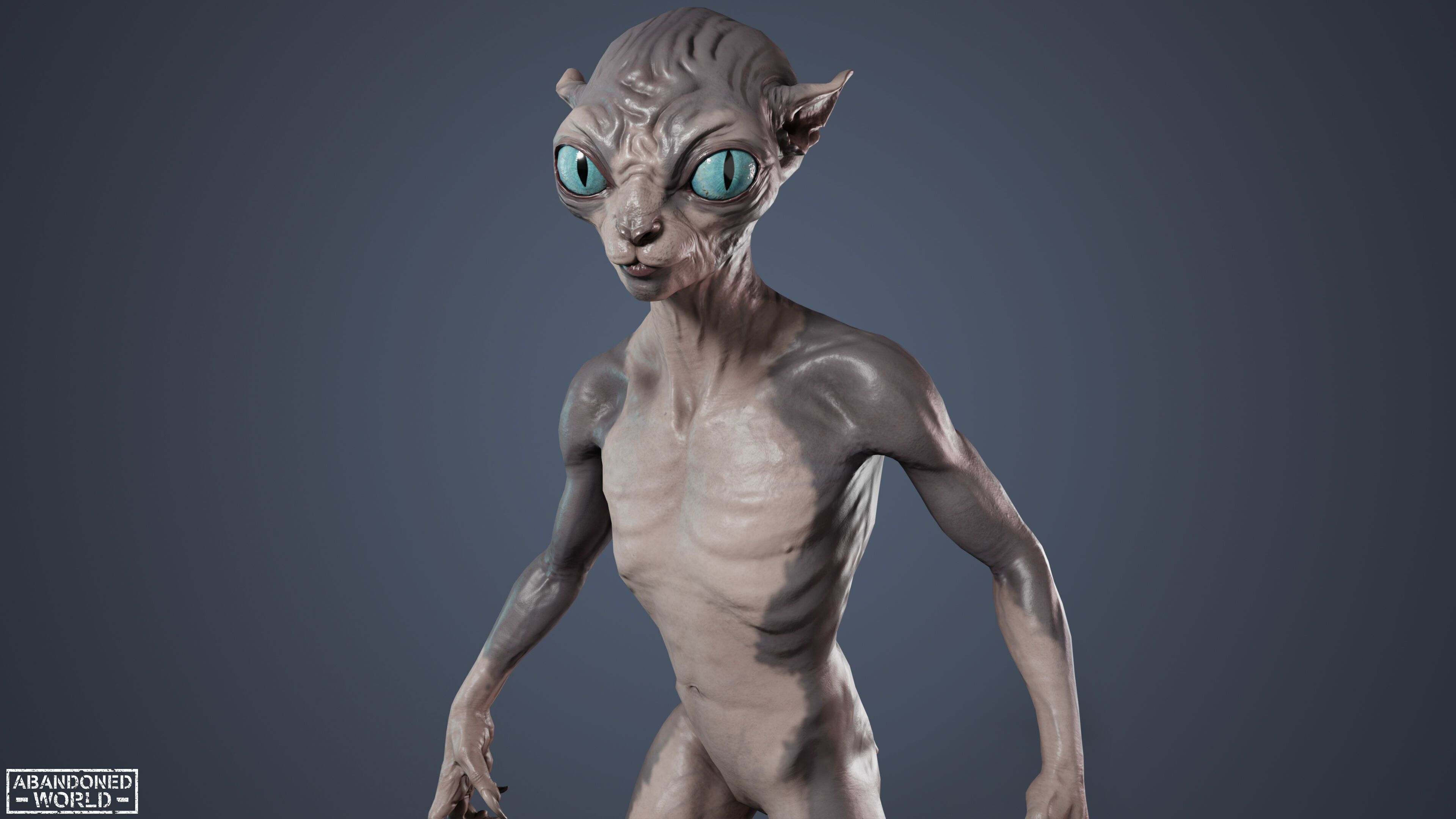 Alien Cat Low-poly 3D model_8
