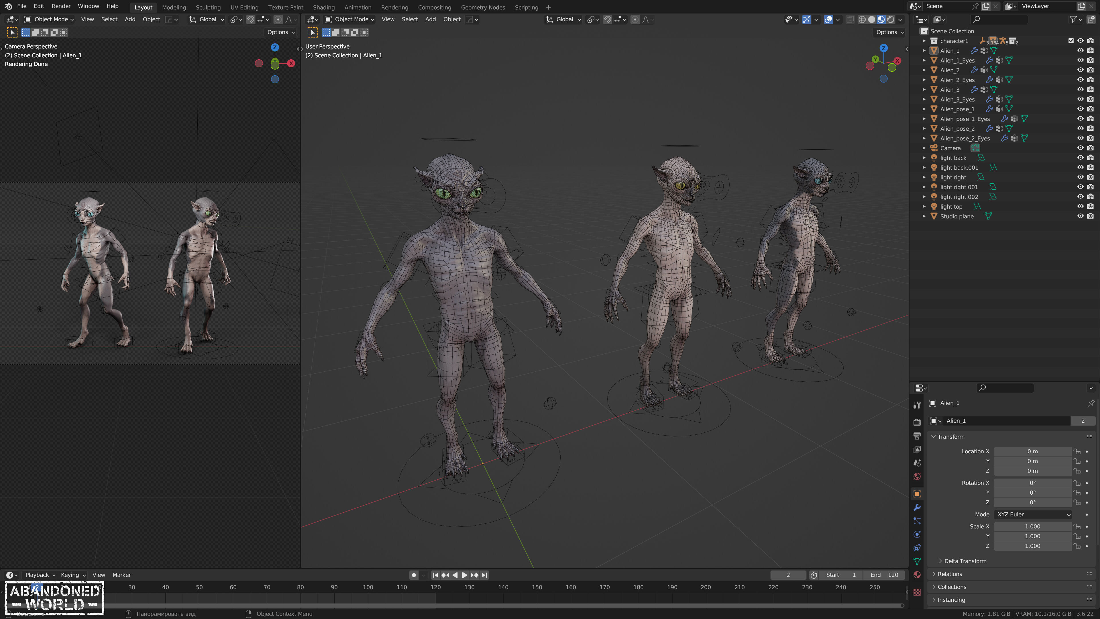Alien Cat Low-poly 3D model_20