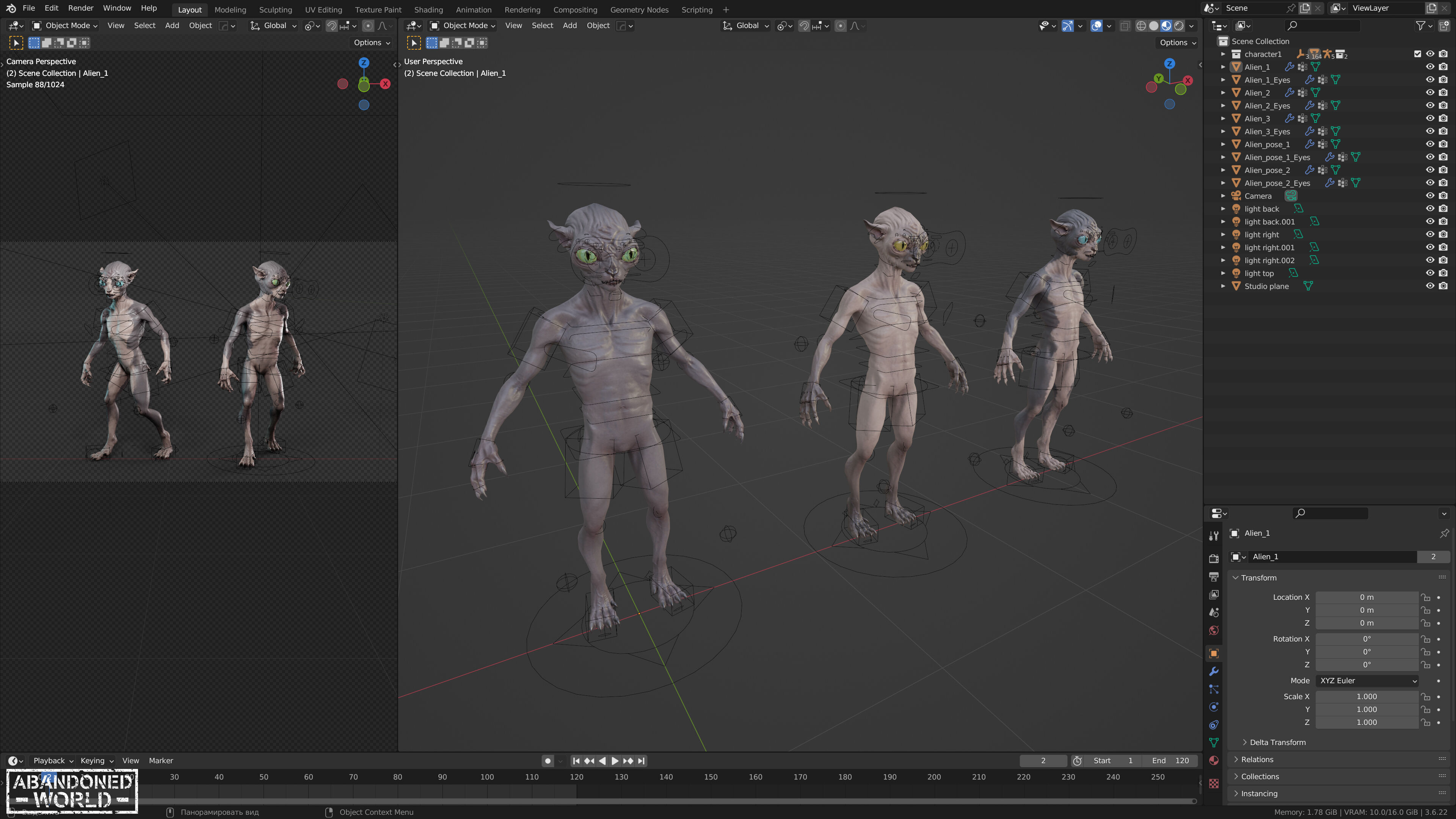Alien Cat Low-poly 3D model_19