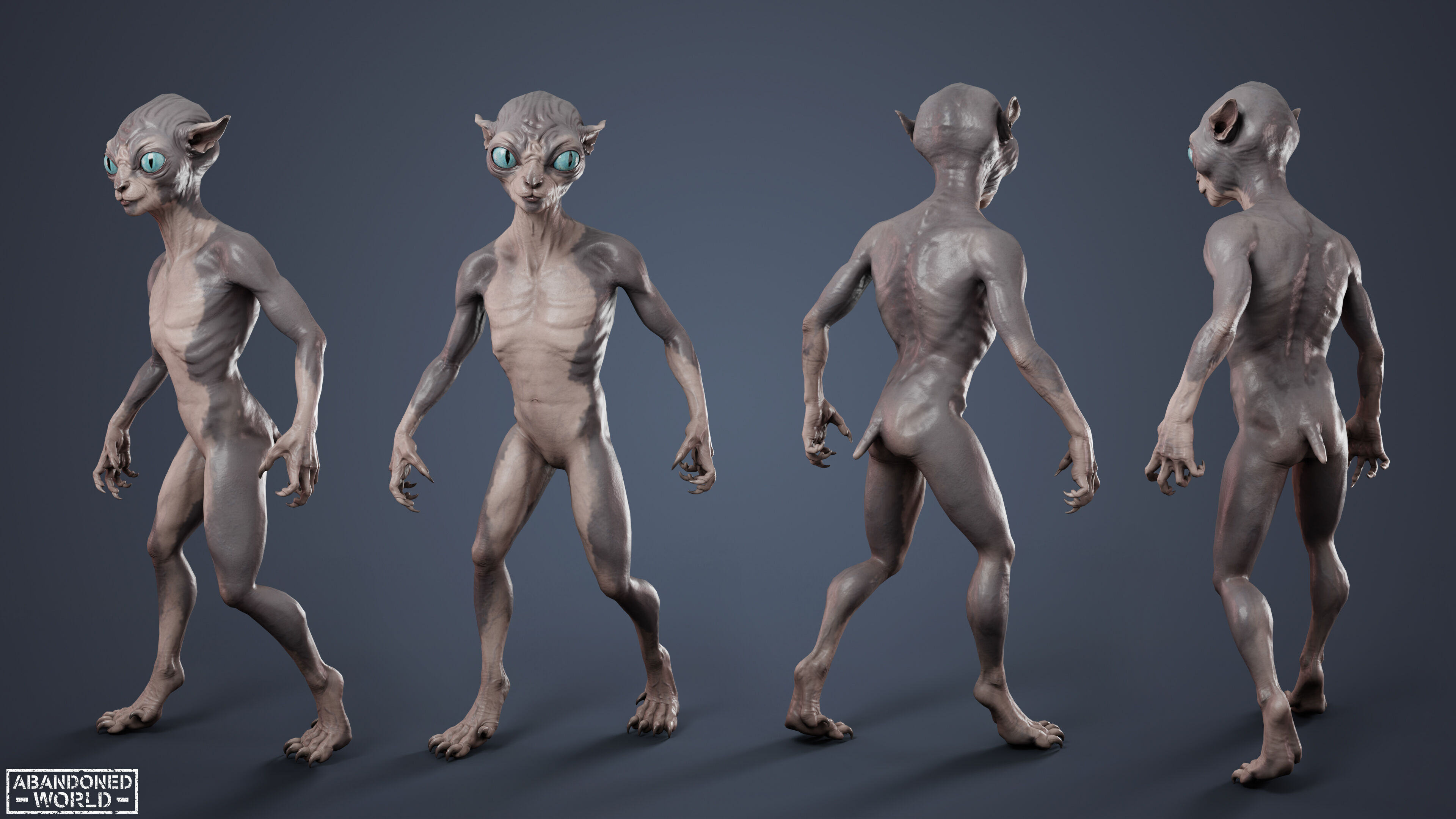 Alien Cat Low-poly 3D model_4