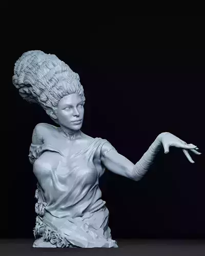 The Bride of Frankenstein Bust - STL
