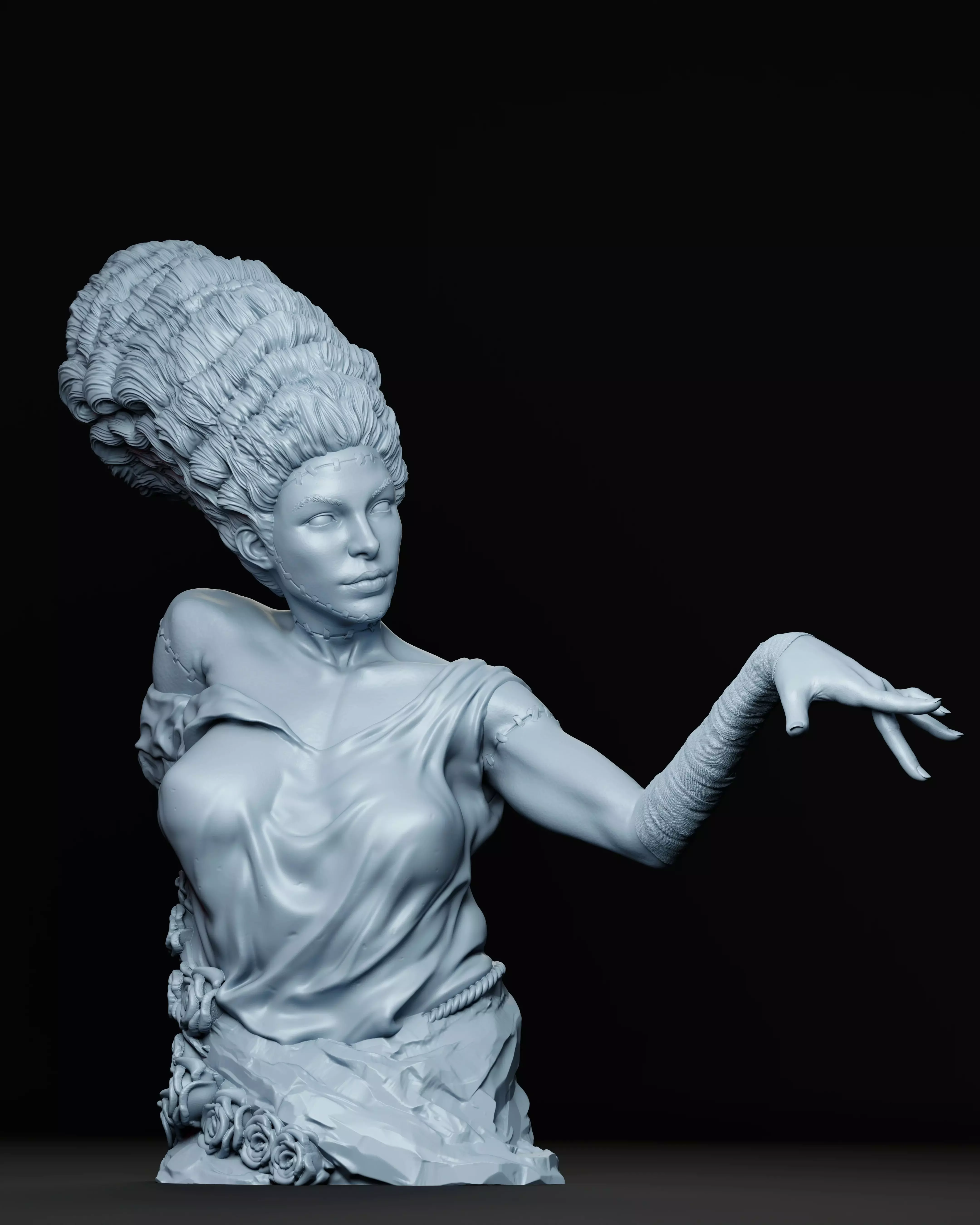 The Bride of Frankenstein Bust - STL 3D print model