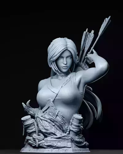 Lara Croft Bust - STL 3D print model