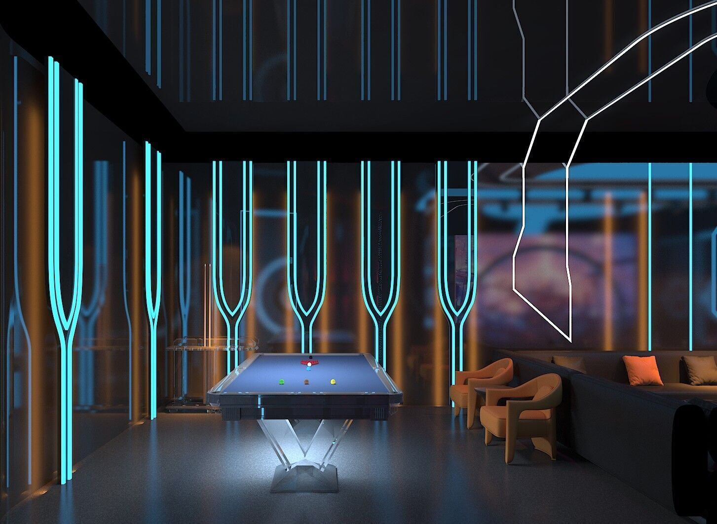 Luxury Modern Bar - Night  Club - KTV room 3D model 3D model_1