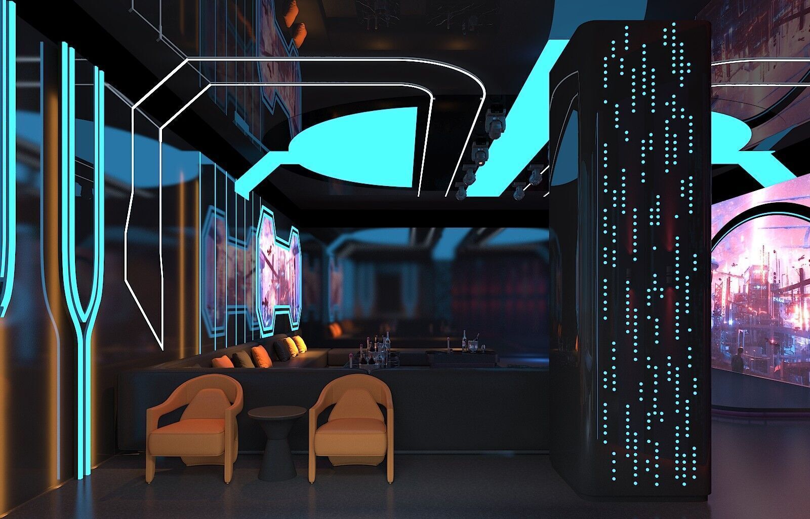 Luxury Modern Bar - Night  Club - KTV room 3D model 3D model_2