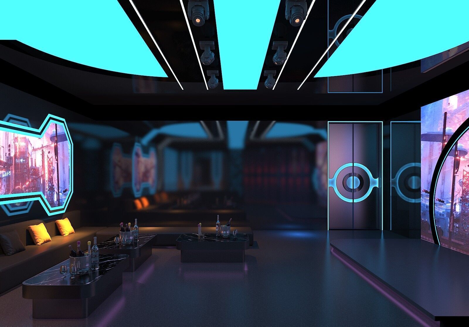 Luxury Modern Bar - Night  Club - KTV room 3D model 3D model_4