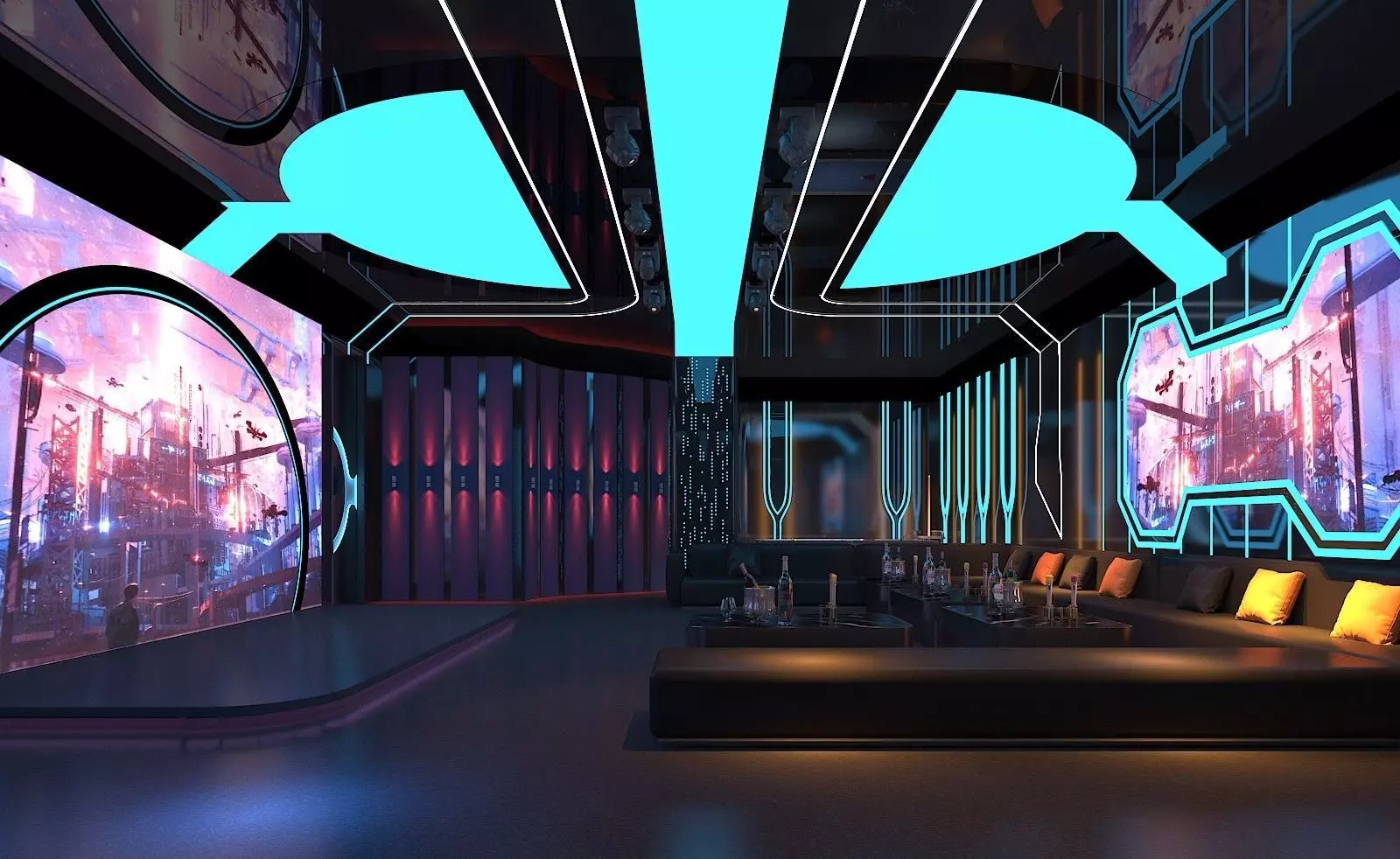 Luxury Modern Bar - Night  Club - KTV room 3D model 3D model_0