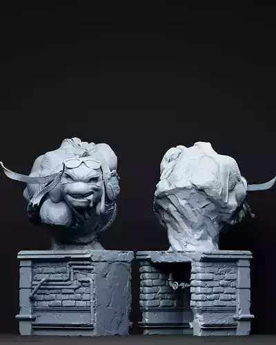 Michelangelo Bust TMNT Tortuga Ninja - STL