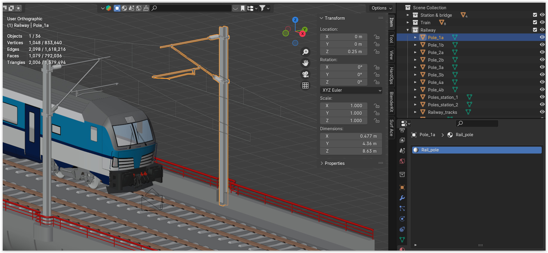 Elevated station with Siemens Vectrain 3D model_14