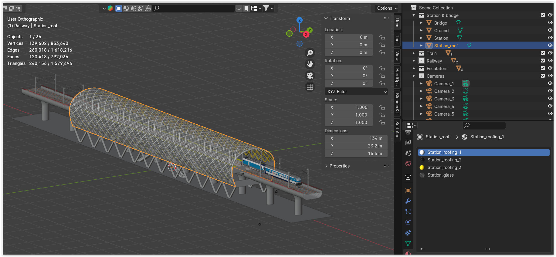 Elevated station with Siemens Vectrain 3D model_10
